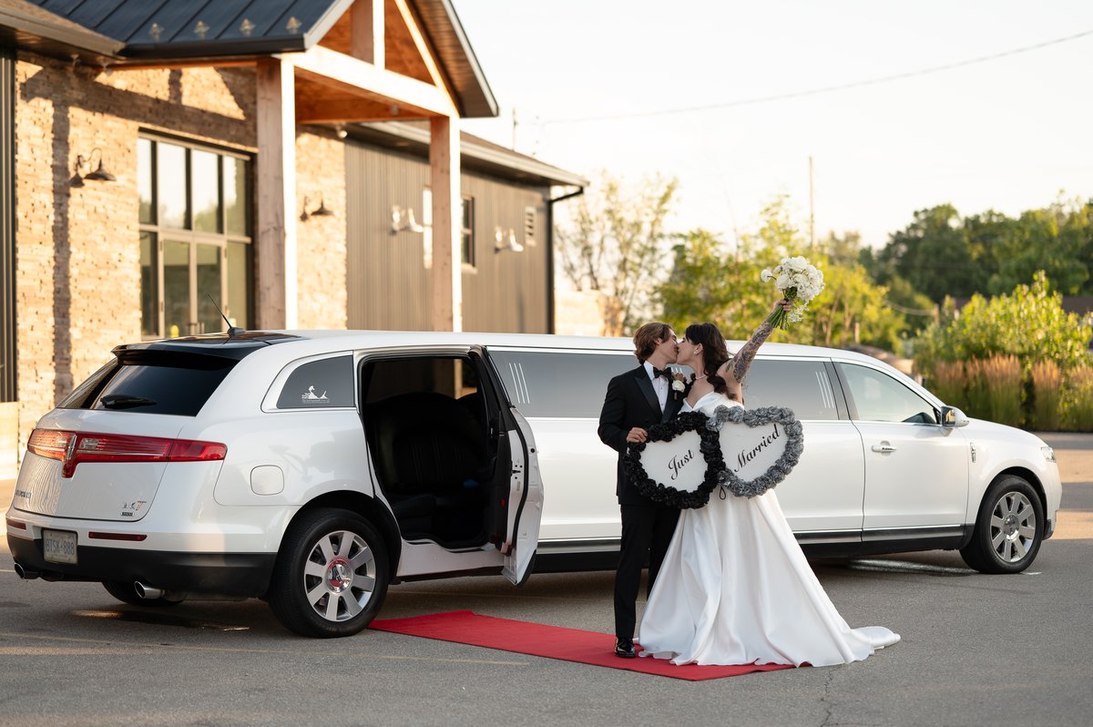 Wedding limousine prepared for a couple in Waterloo Region.